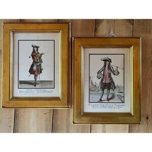 Pair of 17thCentury Nicolas Bonnart Framed Engravings.Cleante/Cavalier.Frenchman